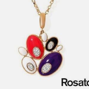 Rosato Made in Italy rose gold, enamel and diamonds pendant